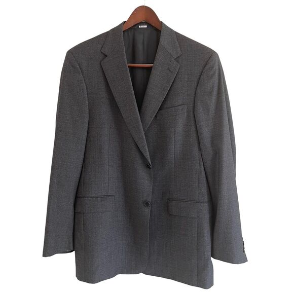 Loro Piana Daniel Cremieux Suit Jacket Mens Size 44 L Dark Gray Wool Made in USA - Picture 1 of 13